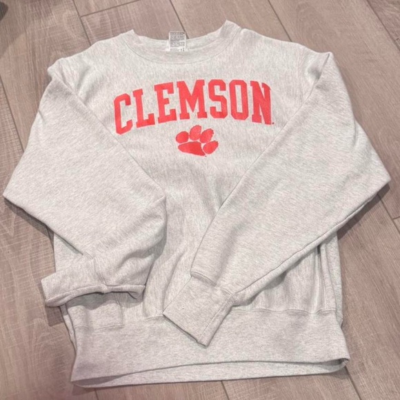 Champion Tops - Champion Clemson Gray Sweatshirt with Orange Logo